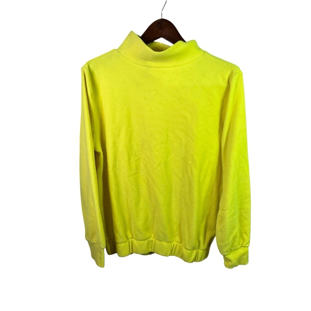 Dudley Stephens Park Slope Terry Fleece Turtleneck Hip Length Yellow Small $158
